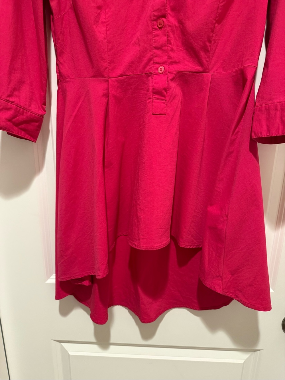 New York & Company Fuchsia Button-Front Tunic Dress - Picture 3 of 12